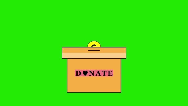 Vídeo Animación Donación Con Fondo Pantalla Verde Gracias Por Donación — Vídeo de stock