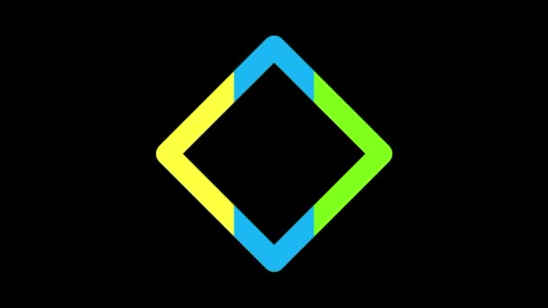 Modello Quadrato Neon Con Movimento Colorato — Video Stock