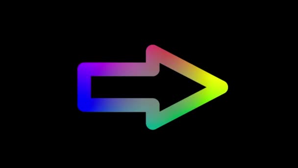 Freccia Luminosa Neon Colorata Moderna Illustrazione Frecce Luminose Led Freccia — Video Stock