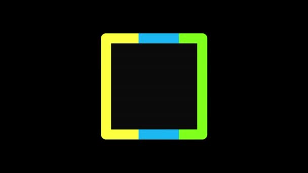 Neon Fyrkantigt Mönster Med Färgglada Flytta — Stockvideo