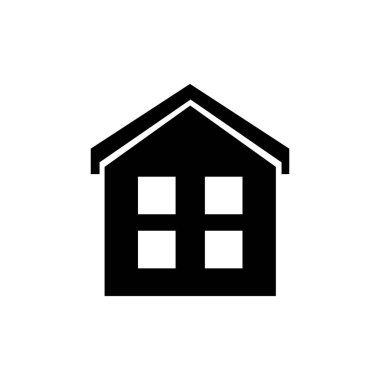 Vektör Evi Satır Simgesi. Düz Sembol Evi