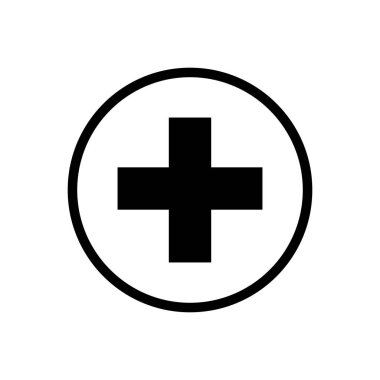 Artı düz biçimdeki işaret sembolü çizimi