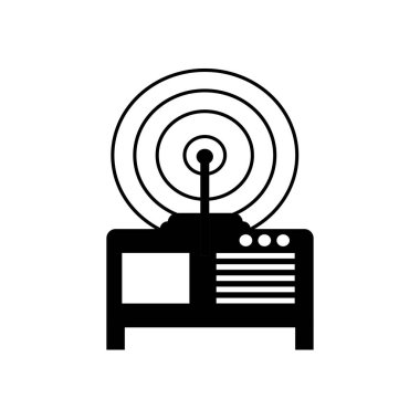 Kablosuz verici simgesi. Mobil, ui, web için vektör illüstrasyon, renk ve siyah kablosuz taşıyıcı vektör ikonu tasarımını ayarla