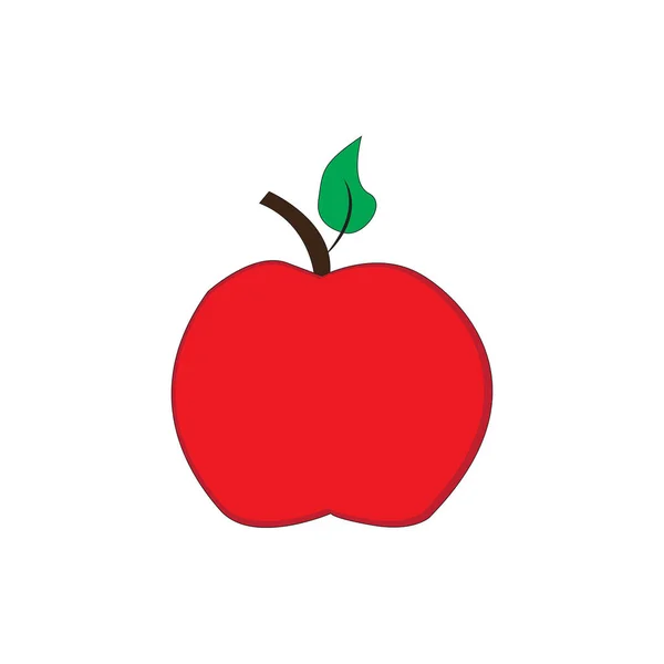 stock vector Vector red apple icon in cartoon style on white background