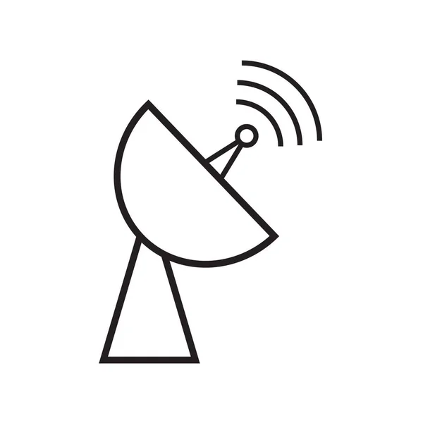 白い背景に黒で放送送信アンテナのアイコンのデザインベクトル図 — ストックベクタ