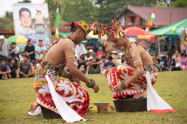 Linggang Bigung West Kutai East Kalimantan Indonésia Novembro 2022 Dançarino — Fotografia de Stock