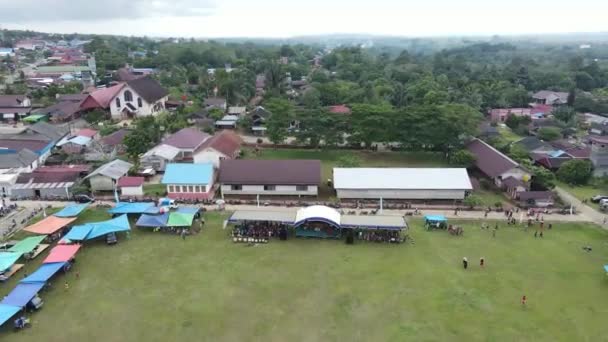 Ver Belleza Linggang Bigung Pueblo West Kutai East Kalimantan Desde — Vídeos de Stock