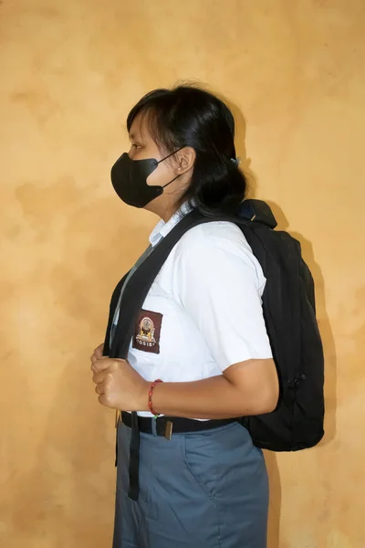 Indonesian High School Girls Ready Back School — Stock Photo, Image