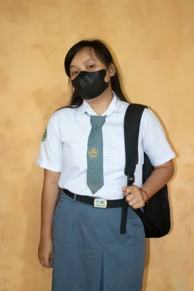 Indonesian High School Girls Ready Back School — Stock Photo, Image