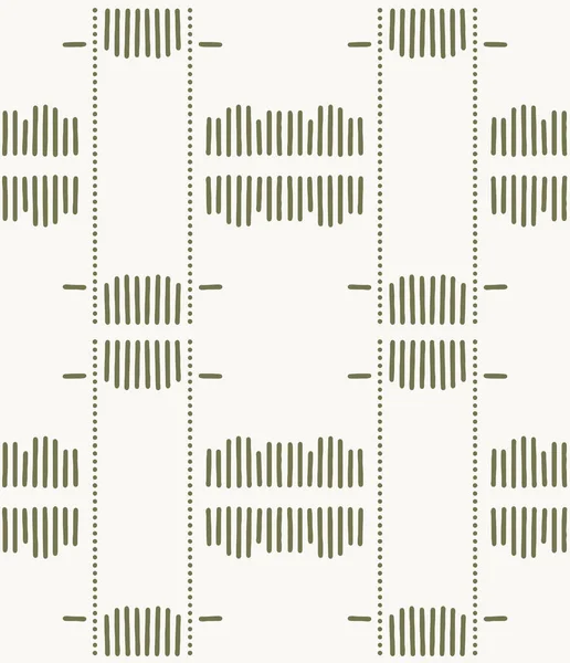 Böhmiska Linjer Boho Prickar Bakgrundsmönster Modern Elegant Greengeometrisk Grafik Rand Royaltyfria illustrationer