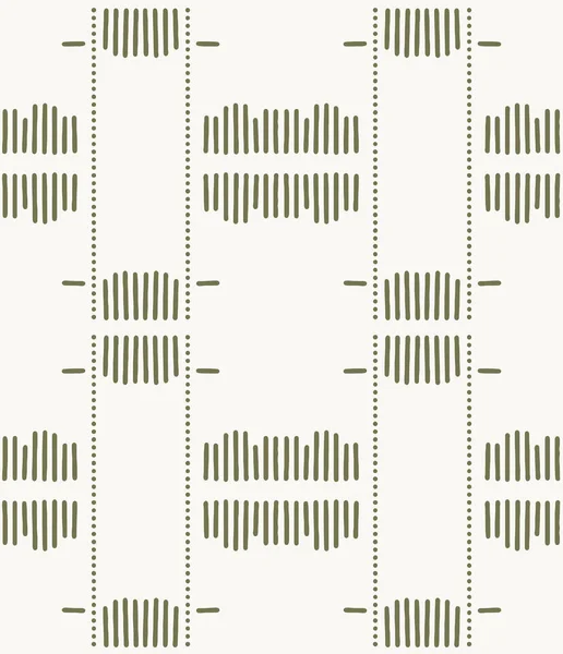 Böhmiska Linjer Boho Prickar Bakgrundsmönster Modern Elegant Greengeometrisk Grafik Rand Stockillustration