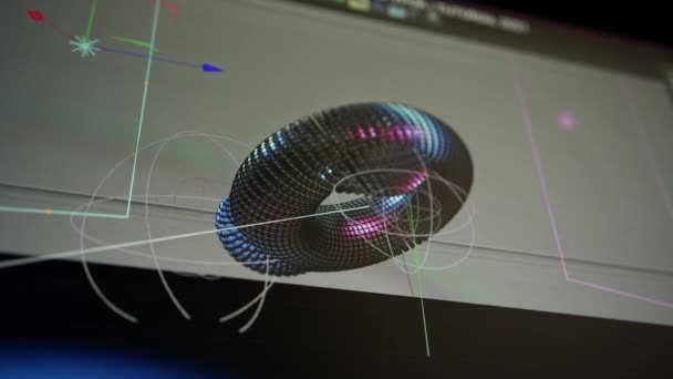 在计算机程序中创建3D图形 创建模拟和动画的过程 — 图库视频影像