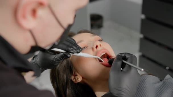 Examen Dentaire Des Dents Patient — Video