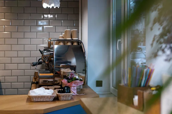 Innenbäckerei Und Café Kaffeemaschine — Stockfoto