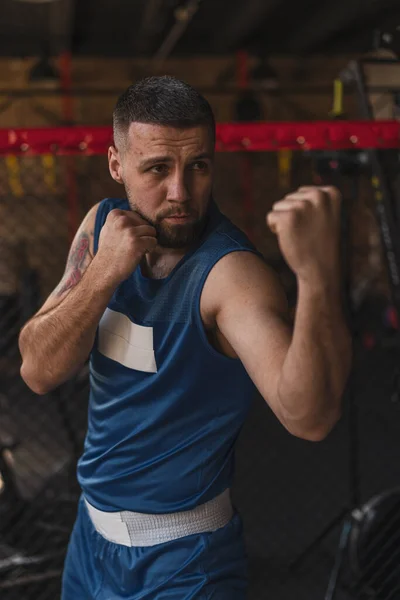 Närbild Boxare Knytnäve Gym Punch — Stockfoto