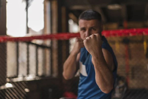 Närbild Boxare Knytnäve Gym Punch — Stockfoto