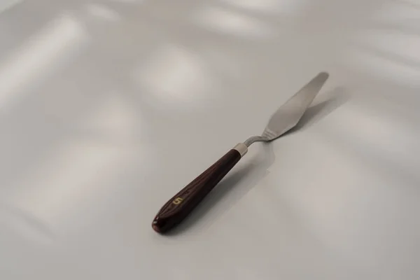 Bakverk Spatel Palett Kniv Matlagning Redskap För Kakor Bordet Vit — Stockfoto