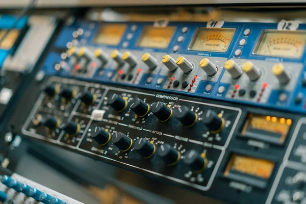 Remote Control Mixer Adjust Sound Volume Level Music Creation Equalizer — Stock Photo, Image