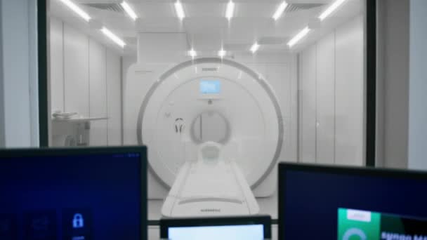 Equipos Médicos Tomografía Computarizada Dispositivos Clínicos Para Investigación Concepto Medicina — Vídeos de Stock