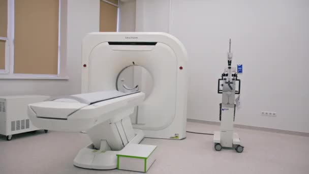 Apparecchiature Tomografia Computerizzata Medica Dispositivo Clinico Medicina Concetto Ricerca Salute — Video Stock