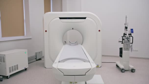 Medicinsk Datortomografi Utrustning Klinik Enhet För Forskning Koncept Medicin Och — Stockvideo