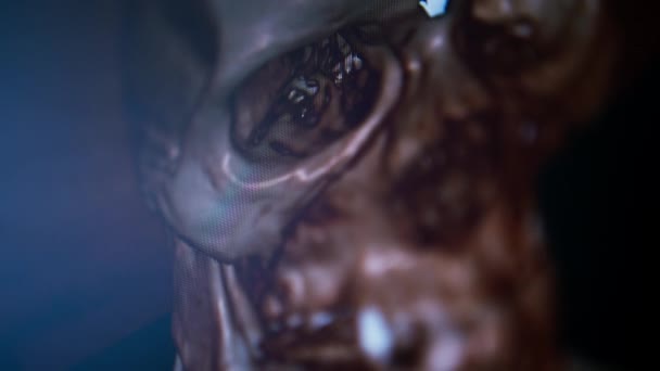 Beynin Bilgisayar Tomografisi Ekrandaki Görüntünün Boyutlu Görüntüsü Klinikte Ağız Boşluğu — Stok video