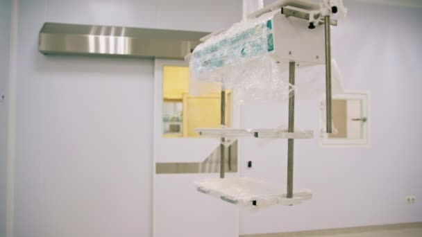 Moderner Neuer Operationssaal Der Klinik Voller Medizinischer Geräte Chirurgie Leeren — Stockvideo