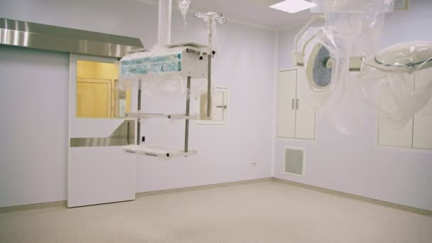 Modernt Nytt Operationssal Sjukhus Klinik Packad Medicinsk Utrustning Kirurgi Tomt — Stockvideo