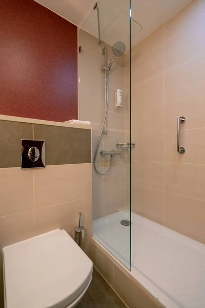 Interiér Luxusního Hotelového Pokoje Úklidu Koupelna Koncept Čistoty Pohostinství Cestování — Stock fotografie