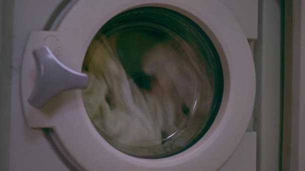 Máquina Lavar Roupa Industrial Serviço Lavanderia Hotel Secador Conceito Limpeza — Vídeo de Stock