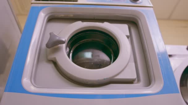 Endüstriyel Çamaşır Makinesi Otel Çamaşırhane Çamaşır Kurutma Konsepti Temizlik Konukseverlik — Stok video