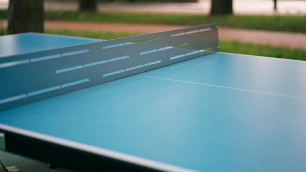 Table Tennis Bleue Avec Filet Parc Ville Tennis Table Plein — Video
