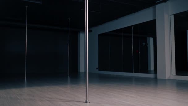 Salão Dança Vazio Interior Com Pilons Esporte Hobby Estilo Vida — Vídeo de Stock