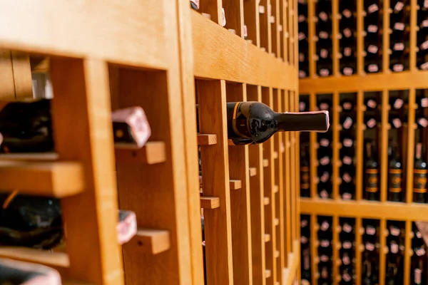 Underground Cool Wine Cellar Winery Aged Perennial Wine Restaurants Stored — Stock Photo, Image