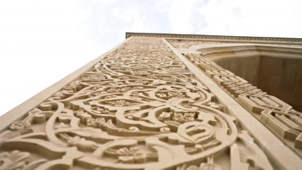 Primer Plano Hermosa Ornamentación Girih Islámica Terraza Aiwan Una Mezquita — Vídeos de Stock