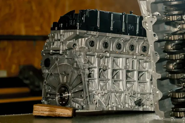 Crankshaft Set Pistons Close Desktop Auto Mechanic Spare Parts Car — Stock Photo, Image