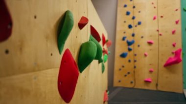 Farklı duvar renklerini eğitmek ve eğitmek için profesyonel, güzel bir tırmanıcı.