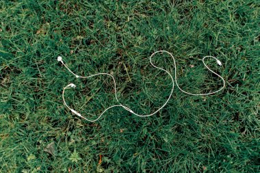 Geçen yüzyılın modası, parktaki yeşil biçilmiş çimlerin üzerinde beyaz kulaklıklar vardı.