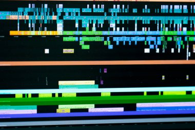 Bilgisayar monitörü düzenleme yazılımının kapatılması sinema ve reklamcılık için tarih profesyonel programının düzenleme gösterge tablosu açılır