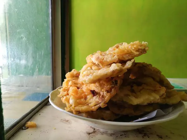 stock image Fried tempeh, a typical Indonesian food