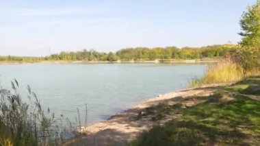 Arriving at a spot to fish at a lake