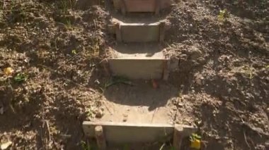 Stairs made of soil leading up