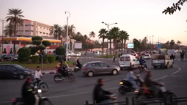 Arabic Busy Traffic Morocco Sunset Hour — Stockvideo