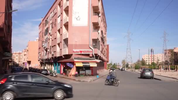 Provoz Arabském Rohu Ulice Maroku Vysoce Kvalitní Záběry — Stock video