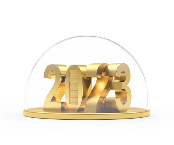 Золотий Номер 2023 Стопкою Монет Підносі Кришкою Концепція Збереження Ілюстрація — стокове фото