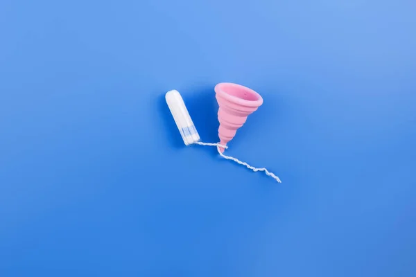 Silicone Pink Menstrual Cup Women Health Alternative Hygiene Concept Choice — Stock Photo, Image