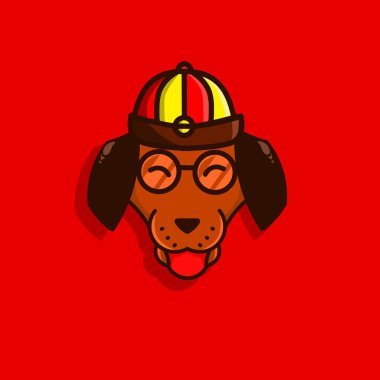 Happy Chinese New Year. Cartoon dog with traditional chinese costume. The year of rat animal zodiac vector