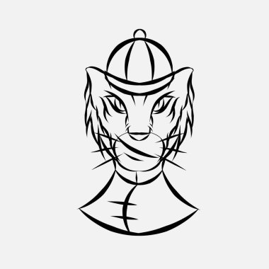 Tiger chinese zodiac sign symbol logo mascot on lunar new year