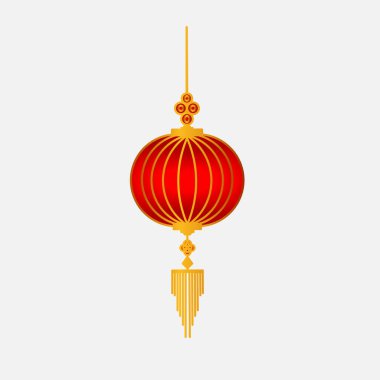 The chinese lamp lunar new year white background.