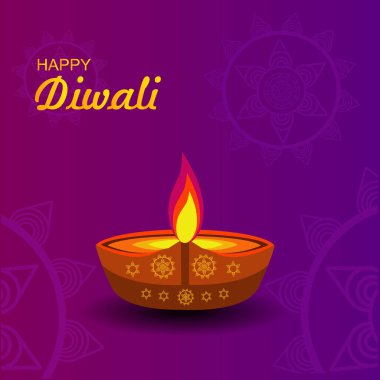Happy Diwali. Festival of lights poster design wallpaper. The background with flower elements and mandala vectors
